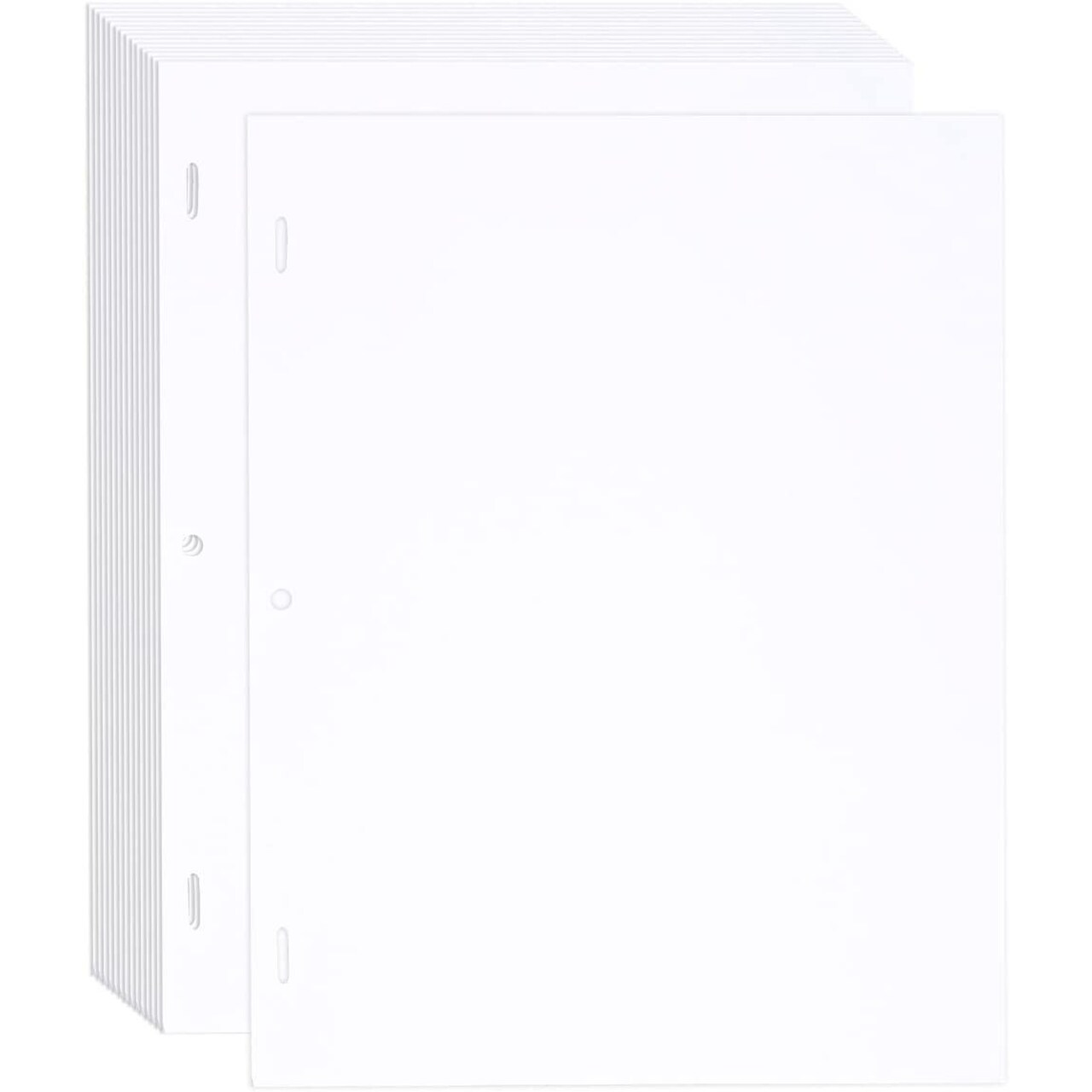 3 Hole Punched White Drawing Paper, Letter Size (8.5 x 11 in,100 Sheets)